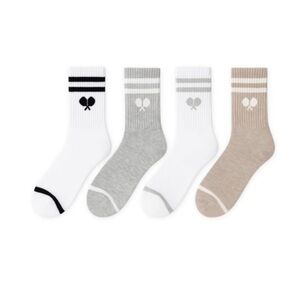 Unisex Athletic Socks Set - White, Gray, Tan